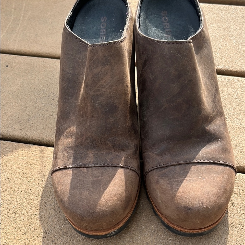 Sorel Brown Leather Heeled Shoes